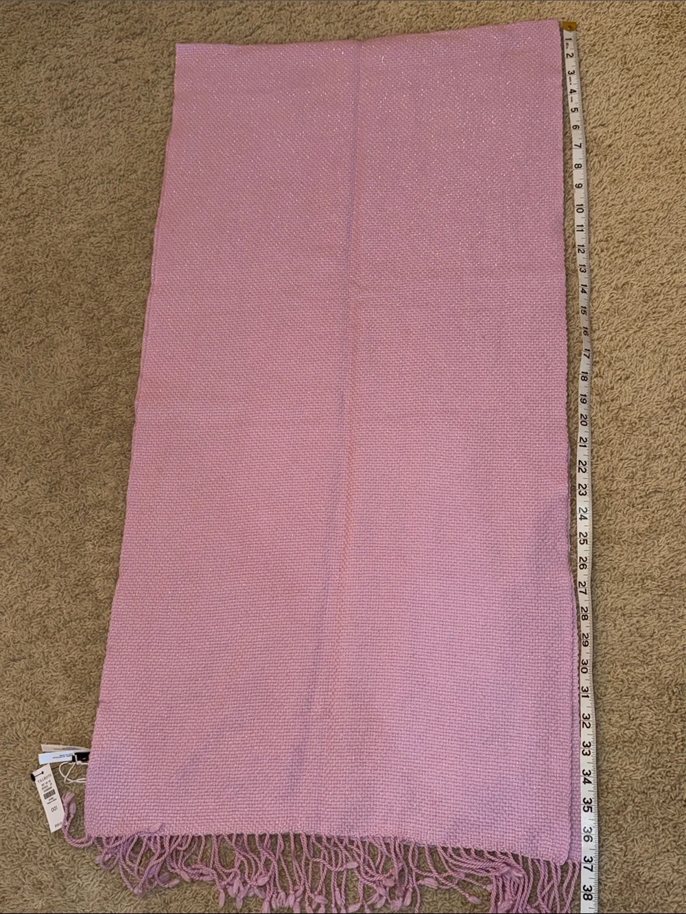 Talbots Lavender Knit Fringe Wrap Scarf